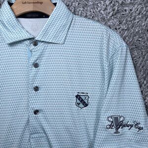 Greyson X St. Petersburg Cup Polo Shirt Men’s Medium Blue Stretch Geometric Golf